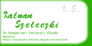kalman szeleczki business card