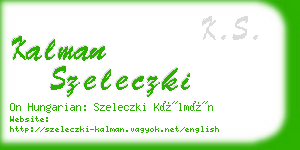 kalman szeleczki business card